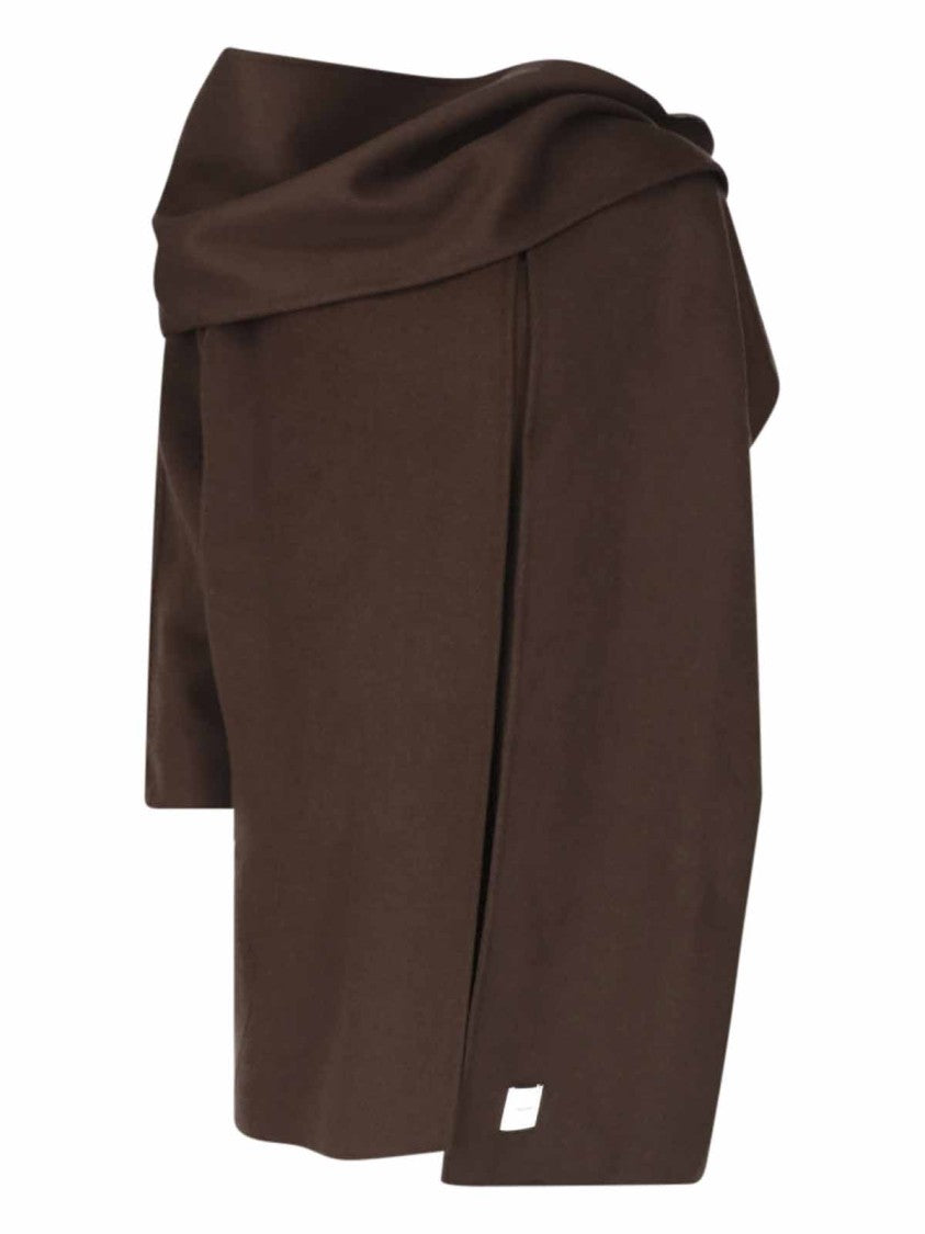 Calvin Klein Casual Brown Round Neckline Scarf Jacket