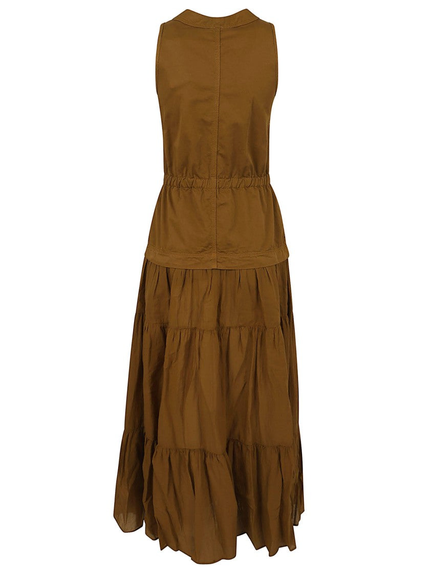 Pinko Boho-Chic Long Dress With Corsetry-Inspired Detailing