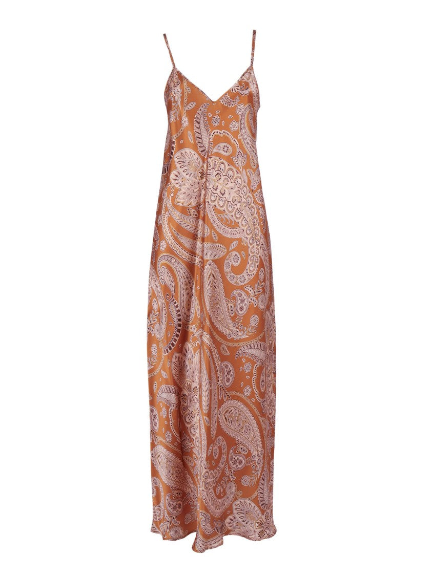 Antonelli Firenze Paisley Patterned Silk Maxi Dress