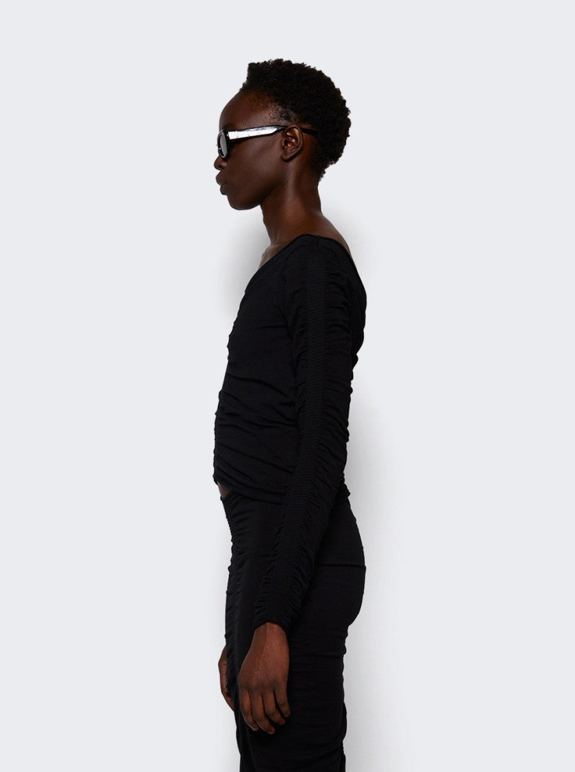 Alexander Wang V Neck Ruched Pullover Black