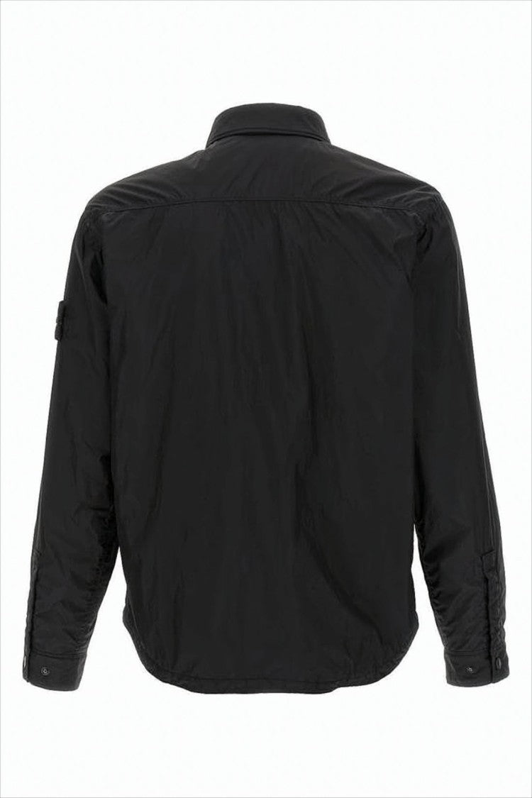 Stone Island Lightweight Nylon Jacket With Classic Collar And Signature Patch