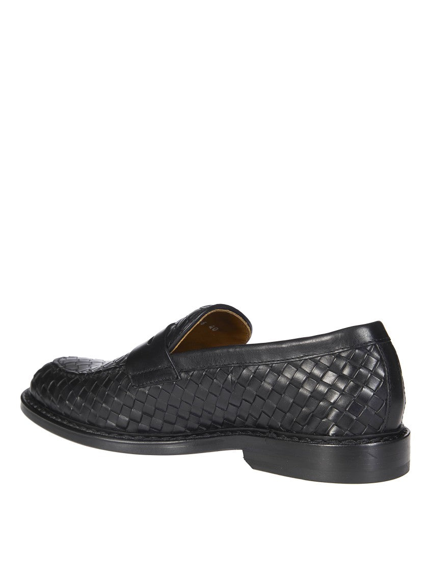 Doucal's Doucal's Woven Leather Penny Moccasins