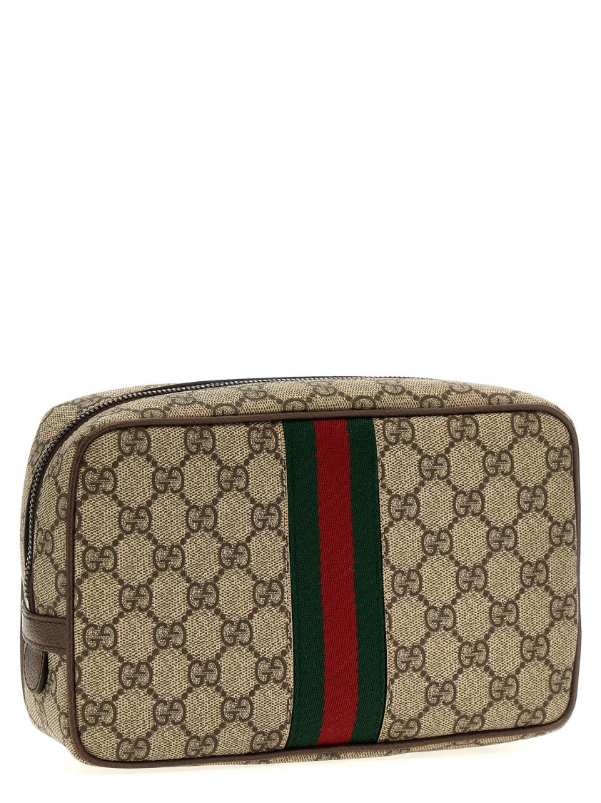 Gucci Rectangular Beauty Case In Gg Supreme Fabric