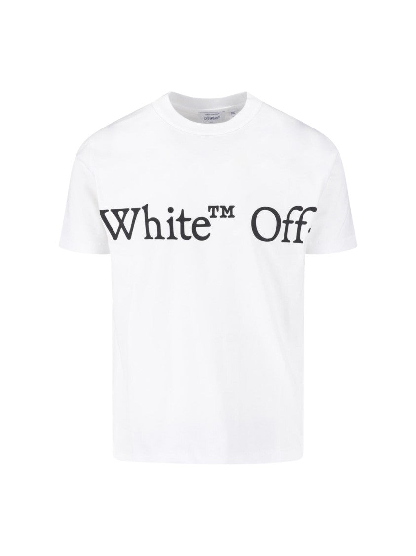 Off-White White Bookish Lettering Cotton T-Shirt