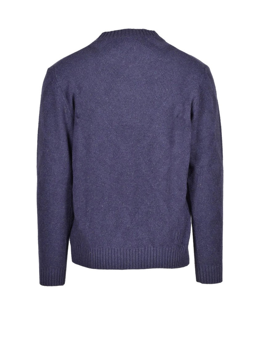 Cashmere Company P. Crew Neck Sweater In Premium Wool-Silk Blend