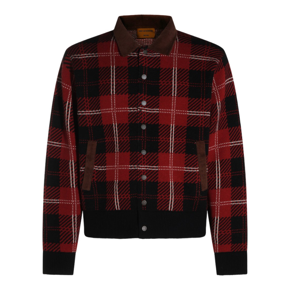Guest In Residence Plaid Brown Corduroy Accent Jacket