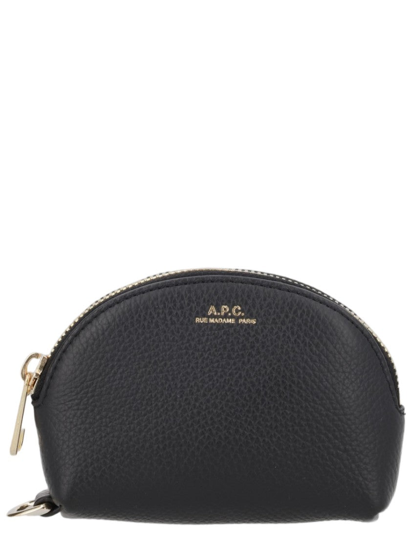 A.P.C. Textured Cowhide Leather Pouch With Gold-Tone Closure