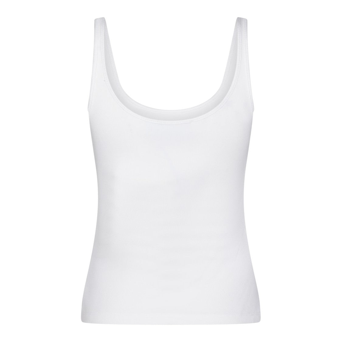 Blumarine White Cotton Sleeveless Top With Rhinestone Logo