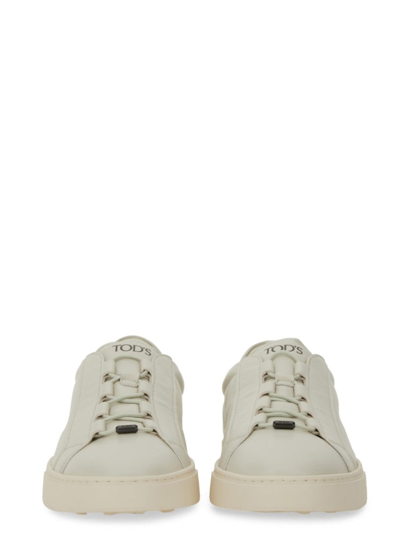 Tod's Low-Top Textured Accent Leather Sneakers