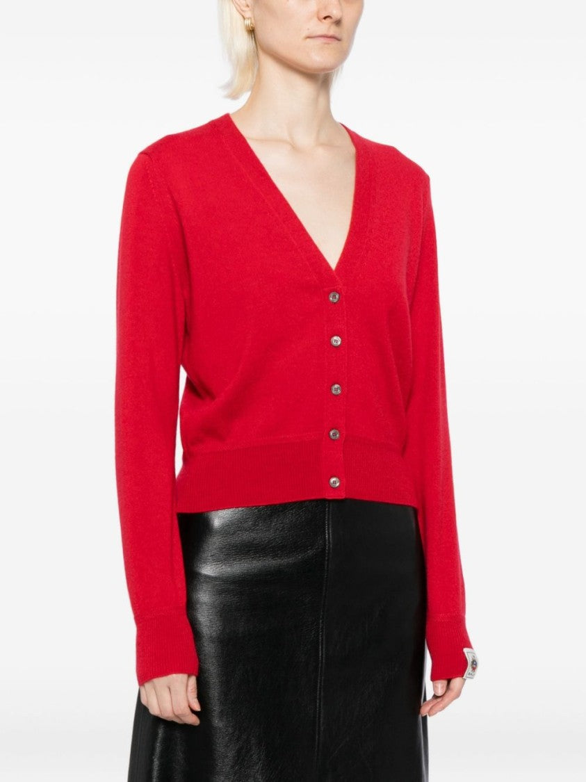 Bally Cardigan With V-Neck And Logo Patch Detail