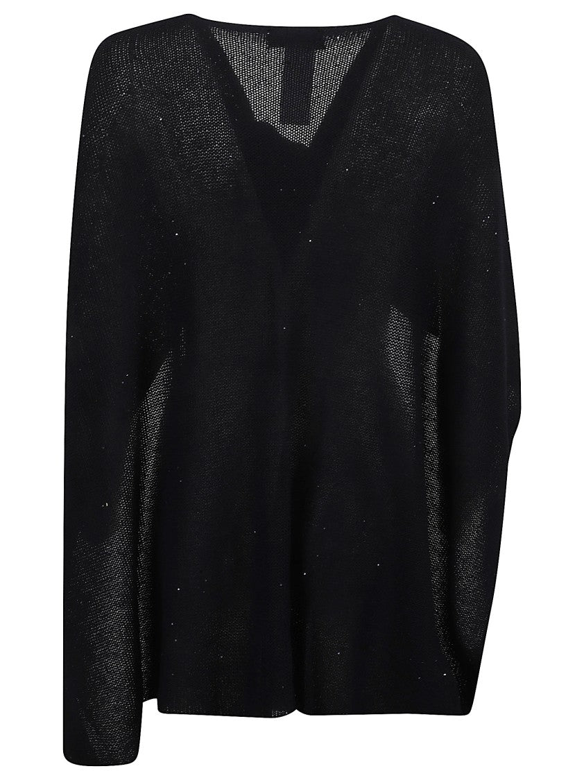 Fabiana Filippi Loose-Fit Blue Shirt With Deep V-Neckline