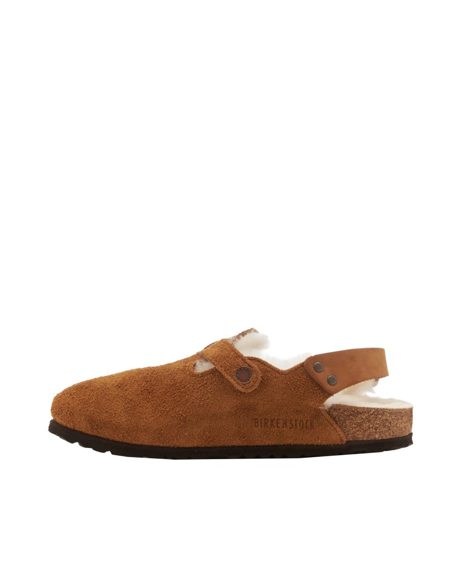 Birkenstock Tokio Shearling Mink Slides