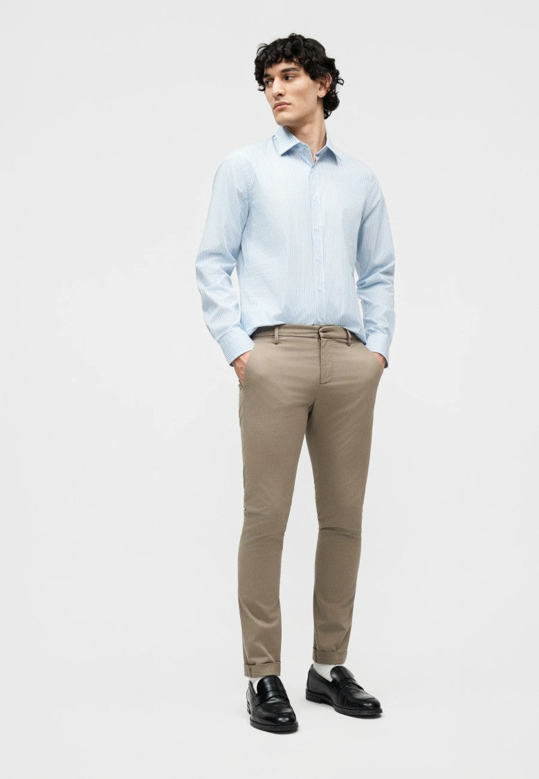 Dondup Brown Gaubert Mid-Rise Stretch Cotton Trousers
