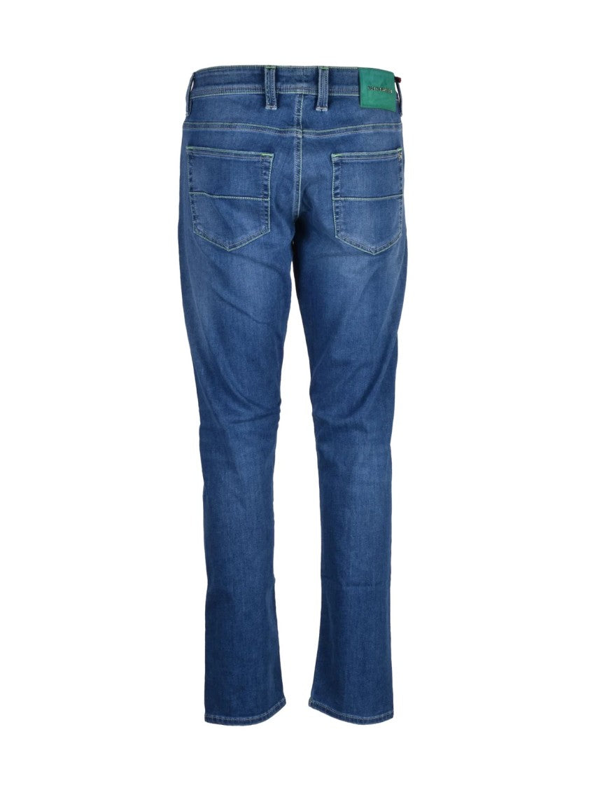 Tramarossa Blue Cotton Elastomultiester Elastane Men Jeans
