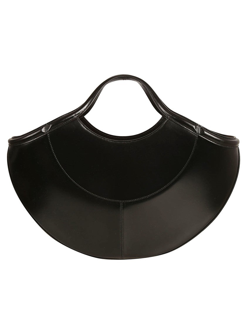 Alexander Mcqueen Sculptural Silhouette Black Leather Bag