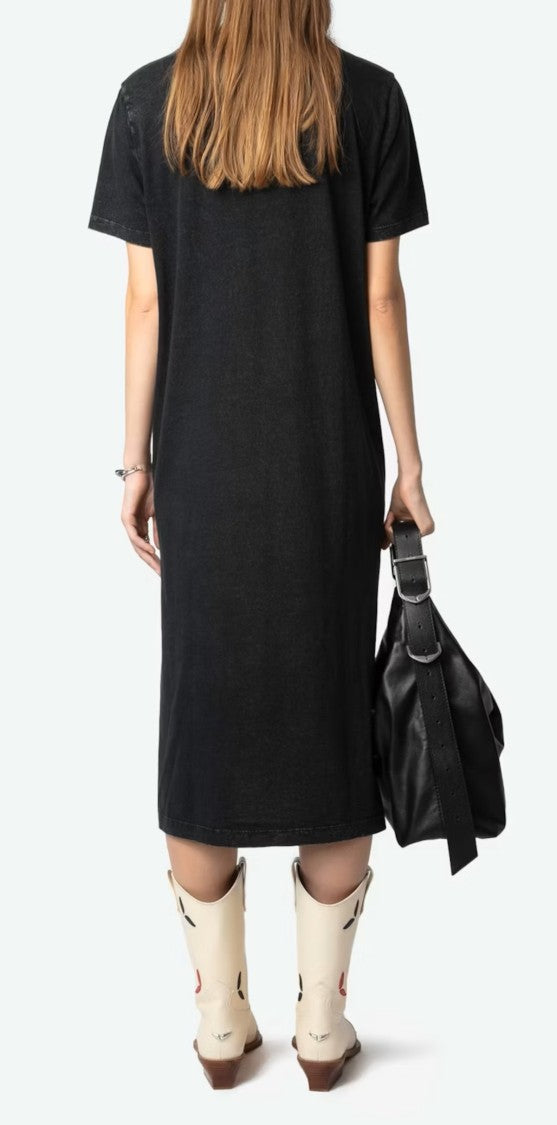 Zadig & Voltaire Knee-Length Black Dress With Subtle Embellishments