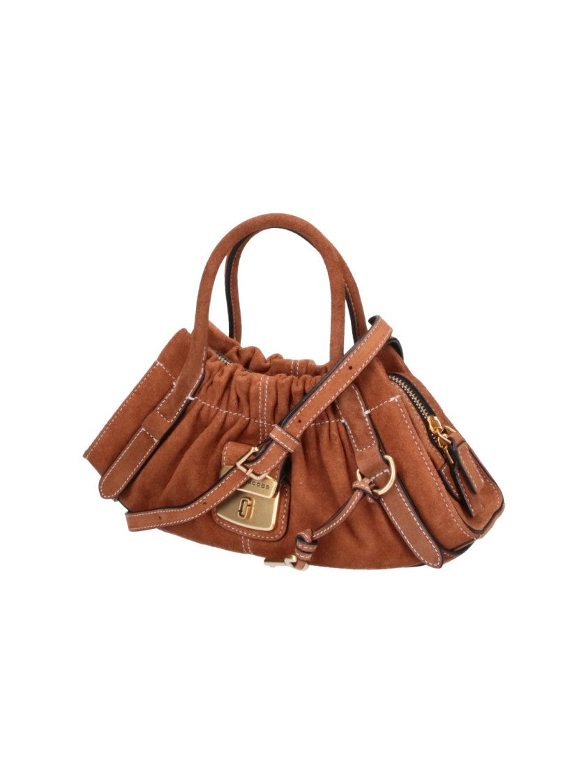 Marc Jacobs Brown The Small Satchel Ruched Calfskin Handbag