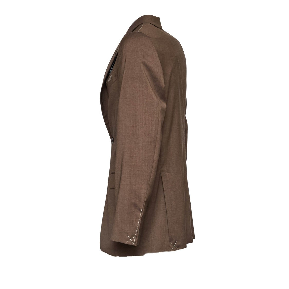 Boglioli Brown Single-Breasted Suit Jacket With Flap Pockets
