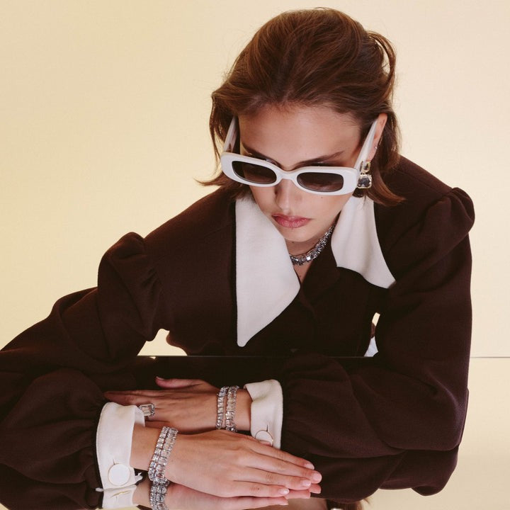 Linda Farrow Lola Rectangular Sunglasses In