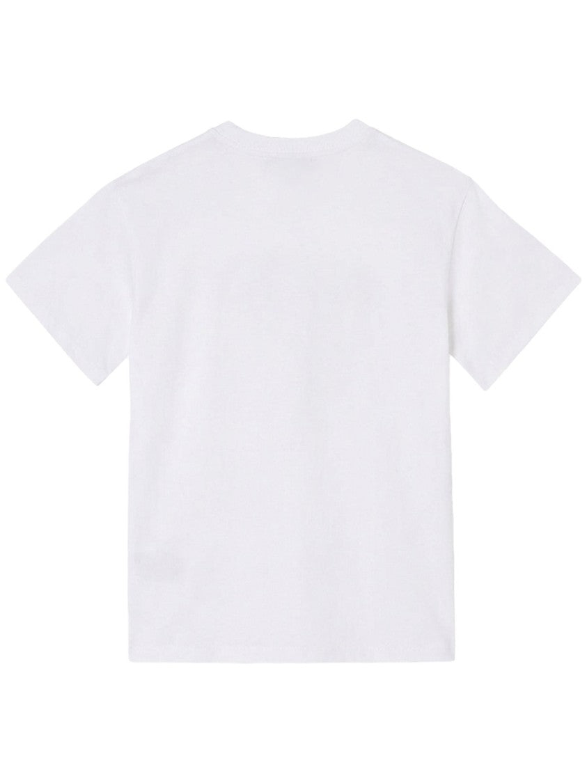 Ganni White Tiger Cub Arched Text Cotton T-Shirt