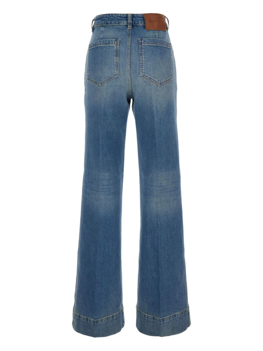 Victoria Beckham High-Rise Flared Jeans With Five-Pocket Design