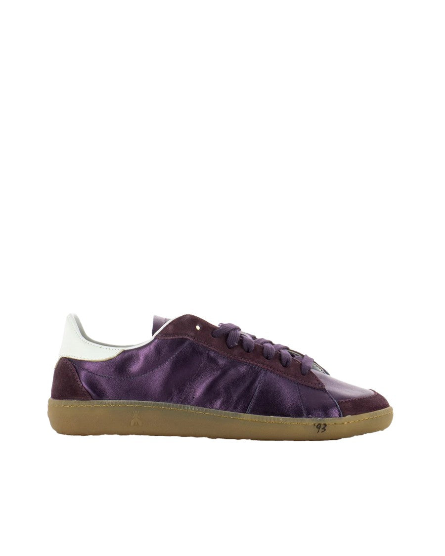 Patrizia Pepe Skin '93 Sneakers In Shiny Purple Laminated Nappa Leather