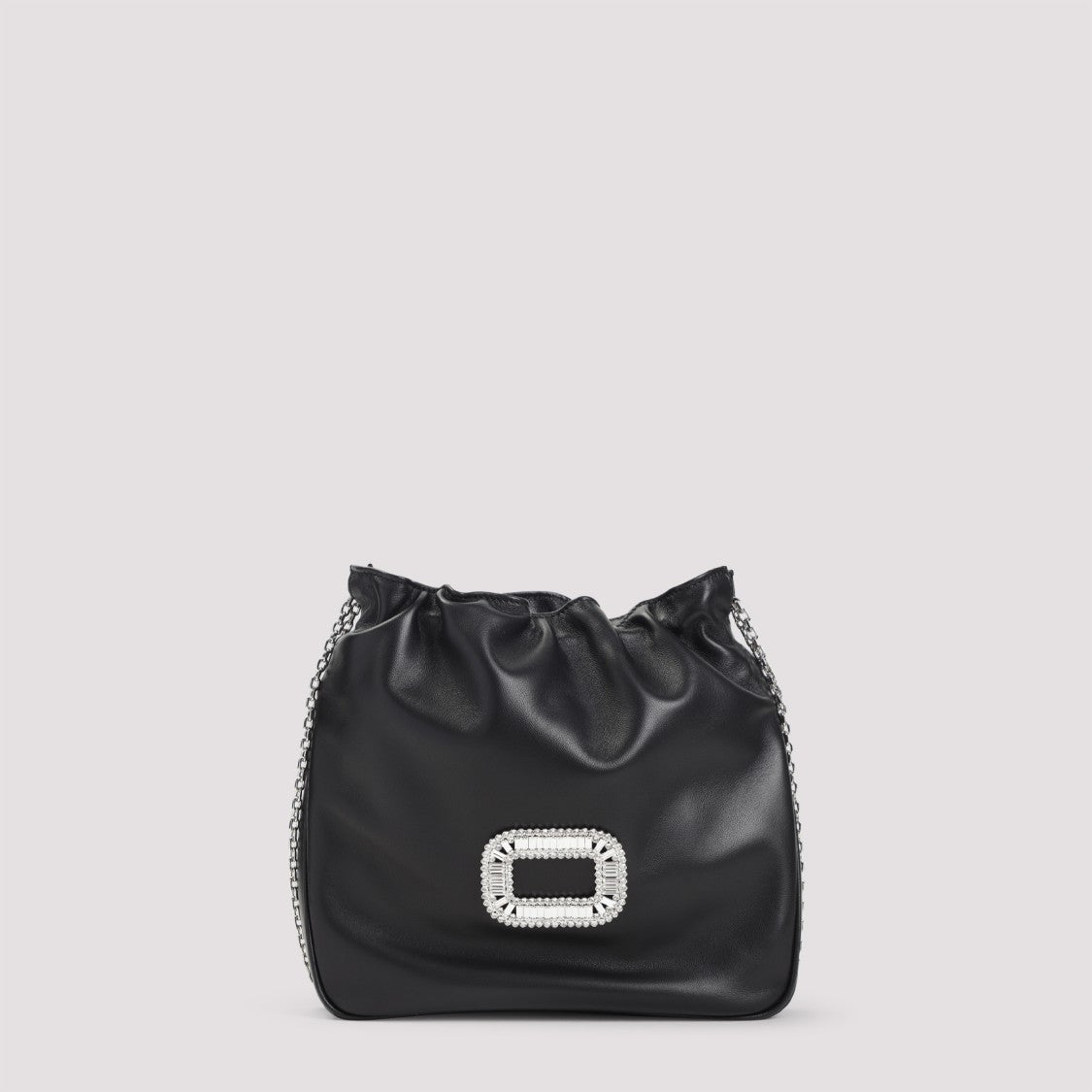 Roger Vivier Gathered Design Clutch With Decorative Buckle