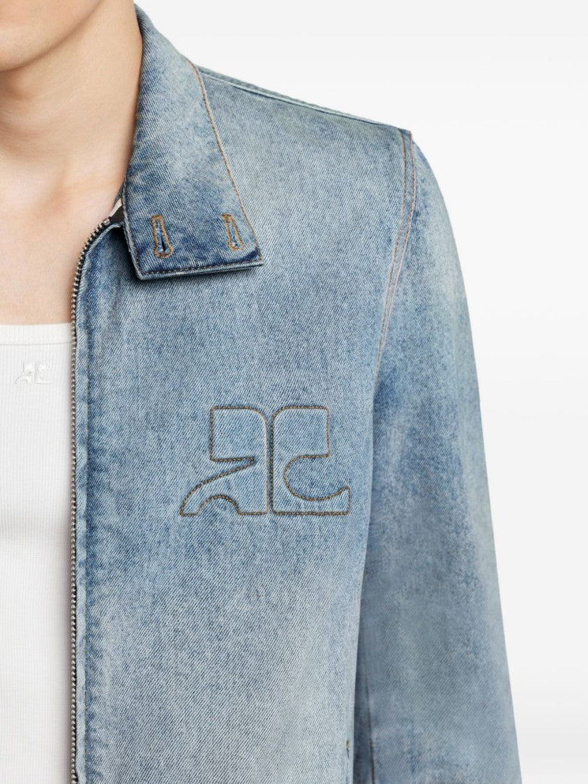 Courrèges Silk And Nylon Blend Zip Jacket
