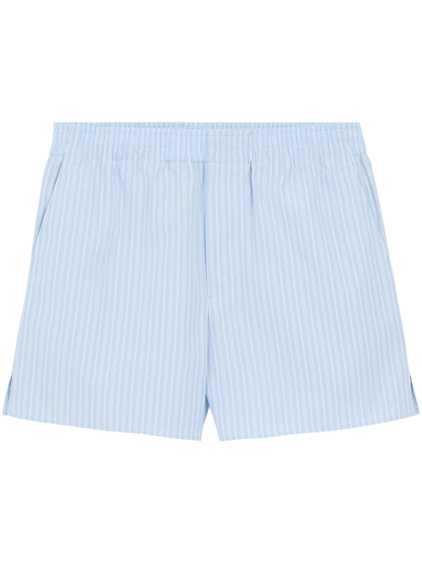Ami Paris Relaxed-Fit Lightweight Shorts With Vertical Stripe Pattern