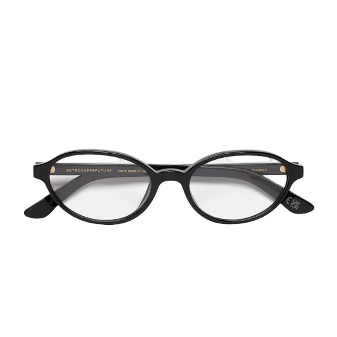 Retrosuperfuture Black Numero 04 Acetate Oval Sunglasses