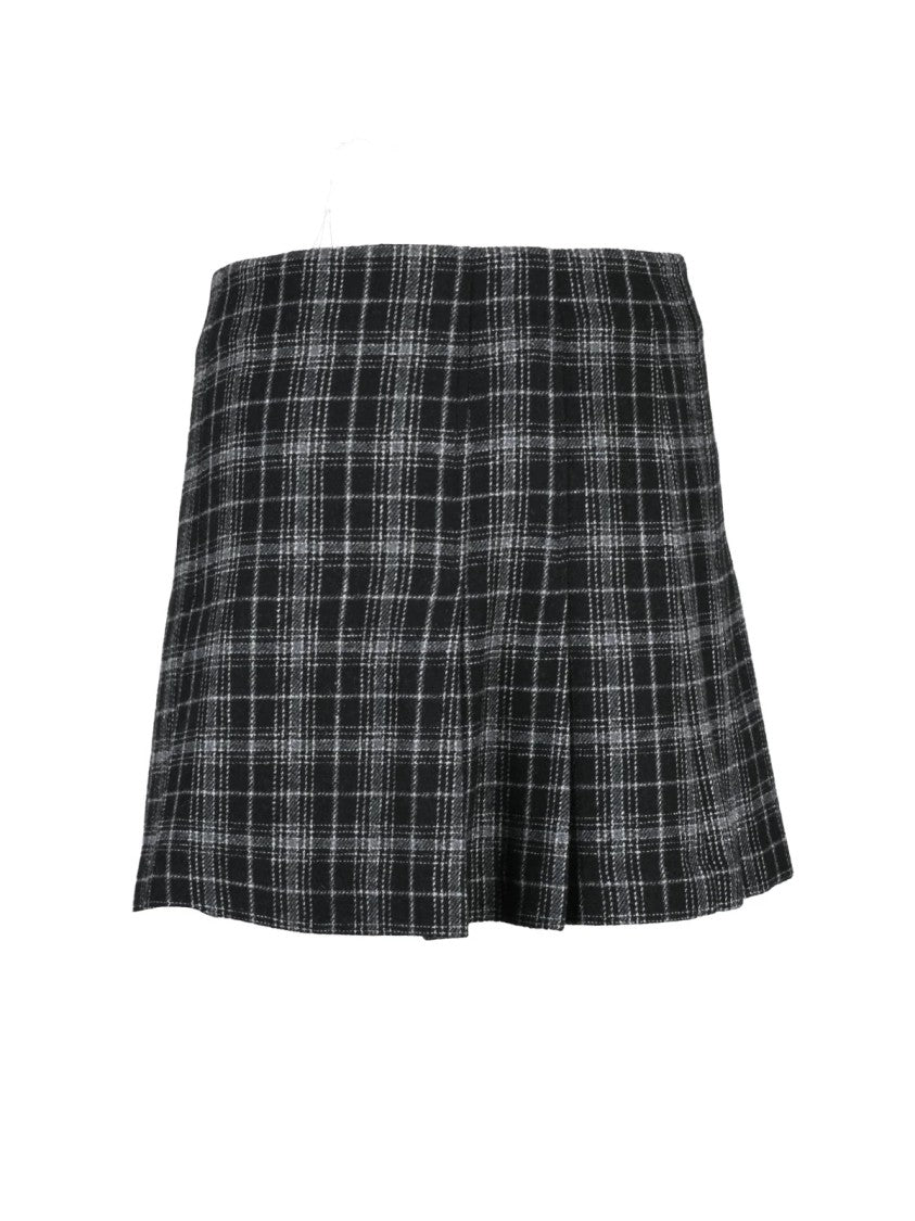 Pinko Black Polyester-Blend Pleated Skirt