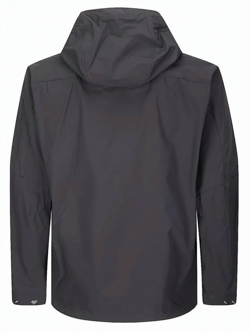 C.P. Company Lightweight Black Jacket With Adjustable Hood And Zippered Pockets