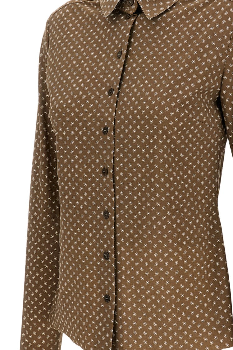 Irie' Structured Brown Button-Down Shirt With Timeless Appeal