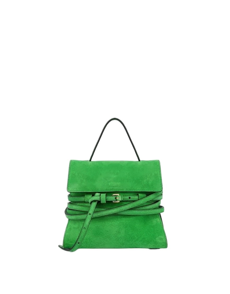 Moschino Structured Green Calf Leather Tote Bag