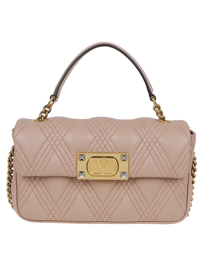 Valentino Garavani Quilted Top Handle Shoulder Bag With Signature Vlogo