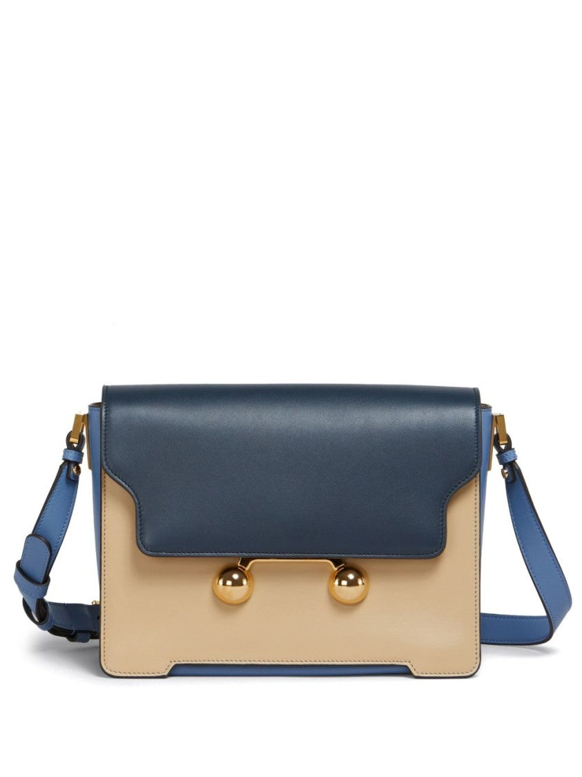 Marni Structured Blue Shoulder Bag With Adjustable Strap