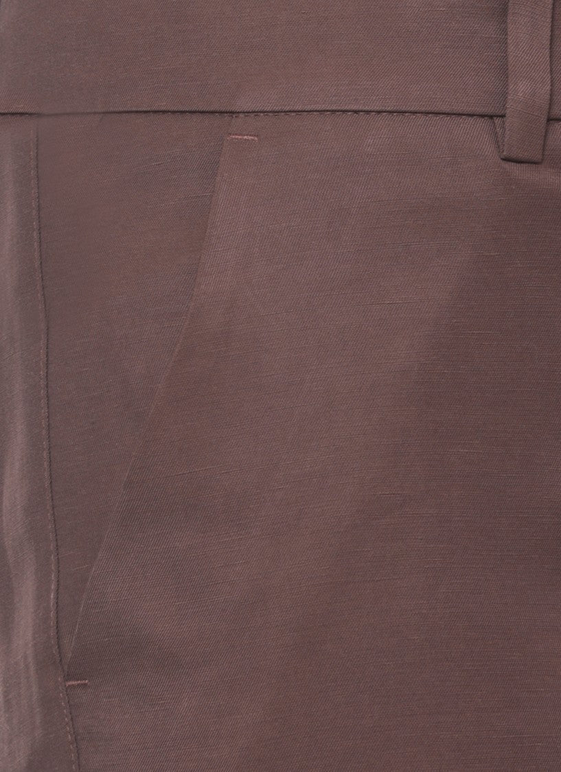 Parosh Brown Raisa26 Linen-Blend Chino Pants
