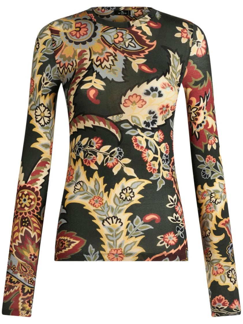 Etro Paisley-Print Jersey Top