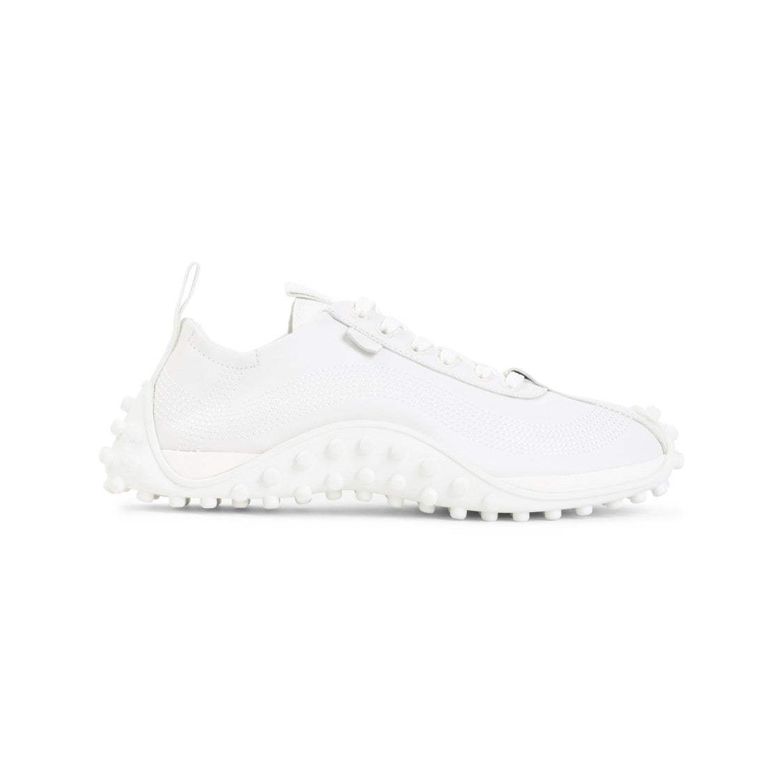 Ami Minimalist Low-Top White Sheepskin Sneakers