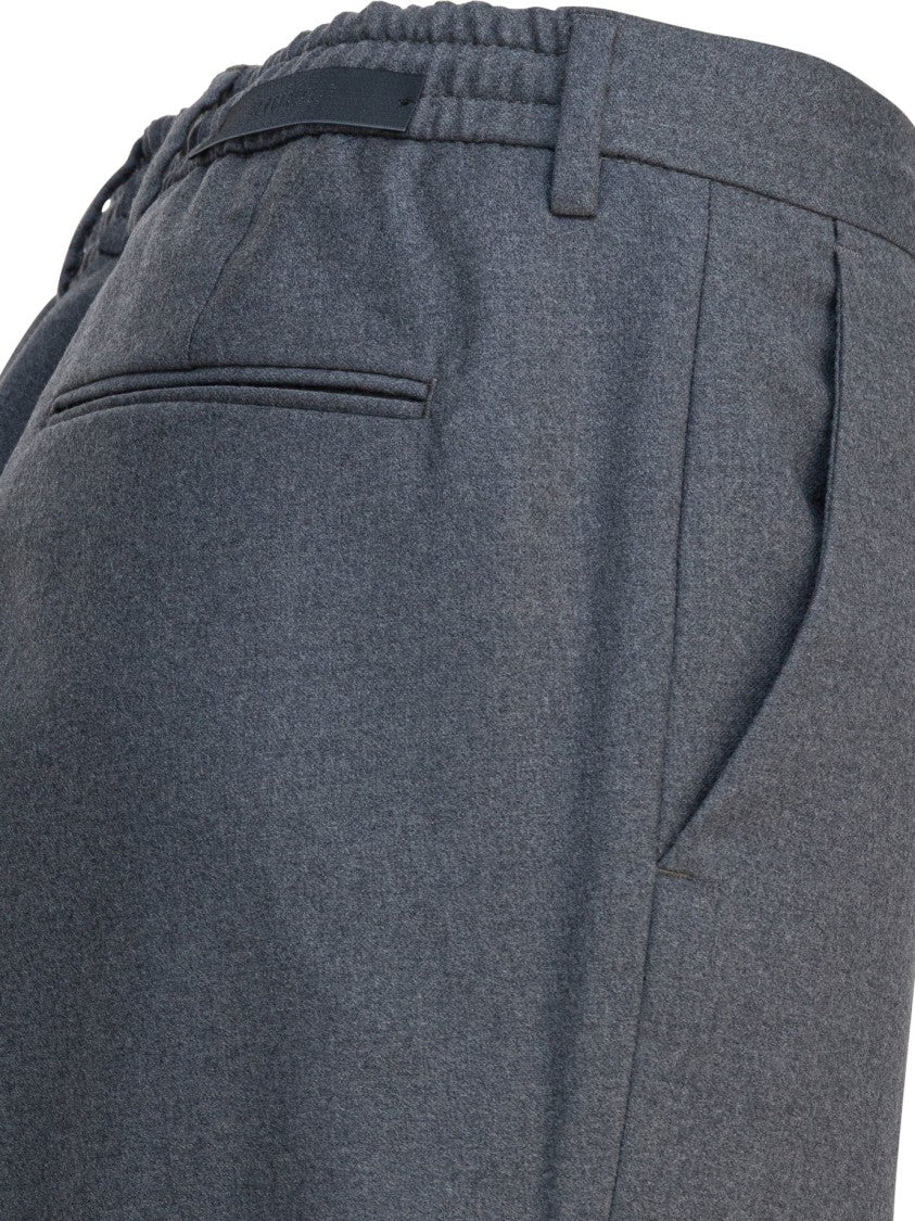 Briglia Tailored Grey Virgin Wool Blend Trousers