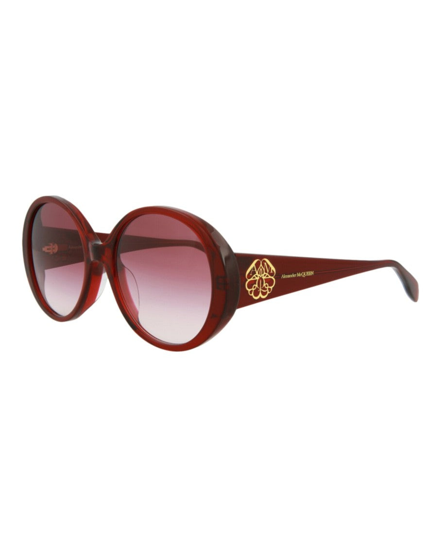 Alexander Mcqueen Round-Frame Acetate Sunglasses With Saddle Nose Bridge