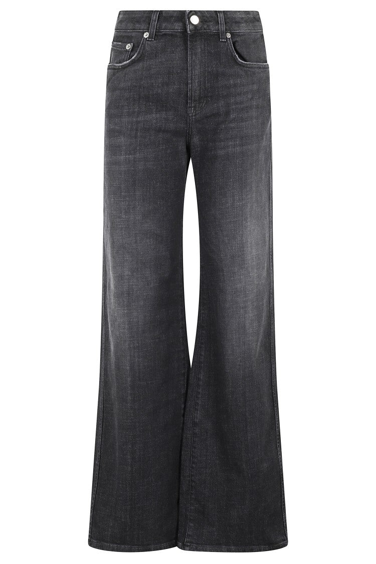 Department Five Wide-Leg Black Denim Jeans With Medium Rise