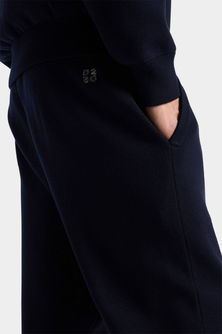 Dsquared2 Navy Drawstring Waist Side Pockets Viscose-Blend Sweatpants