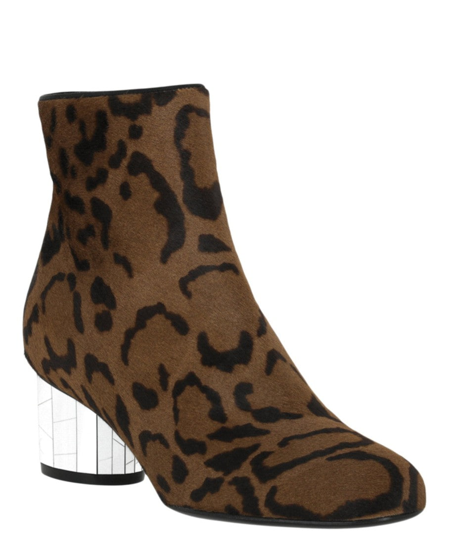 Ferragamo Ankle-Length Booties With Faux Jaguar Print