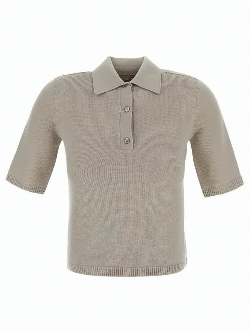 Max Mara Knit Polo Top With Classic Collar
