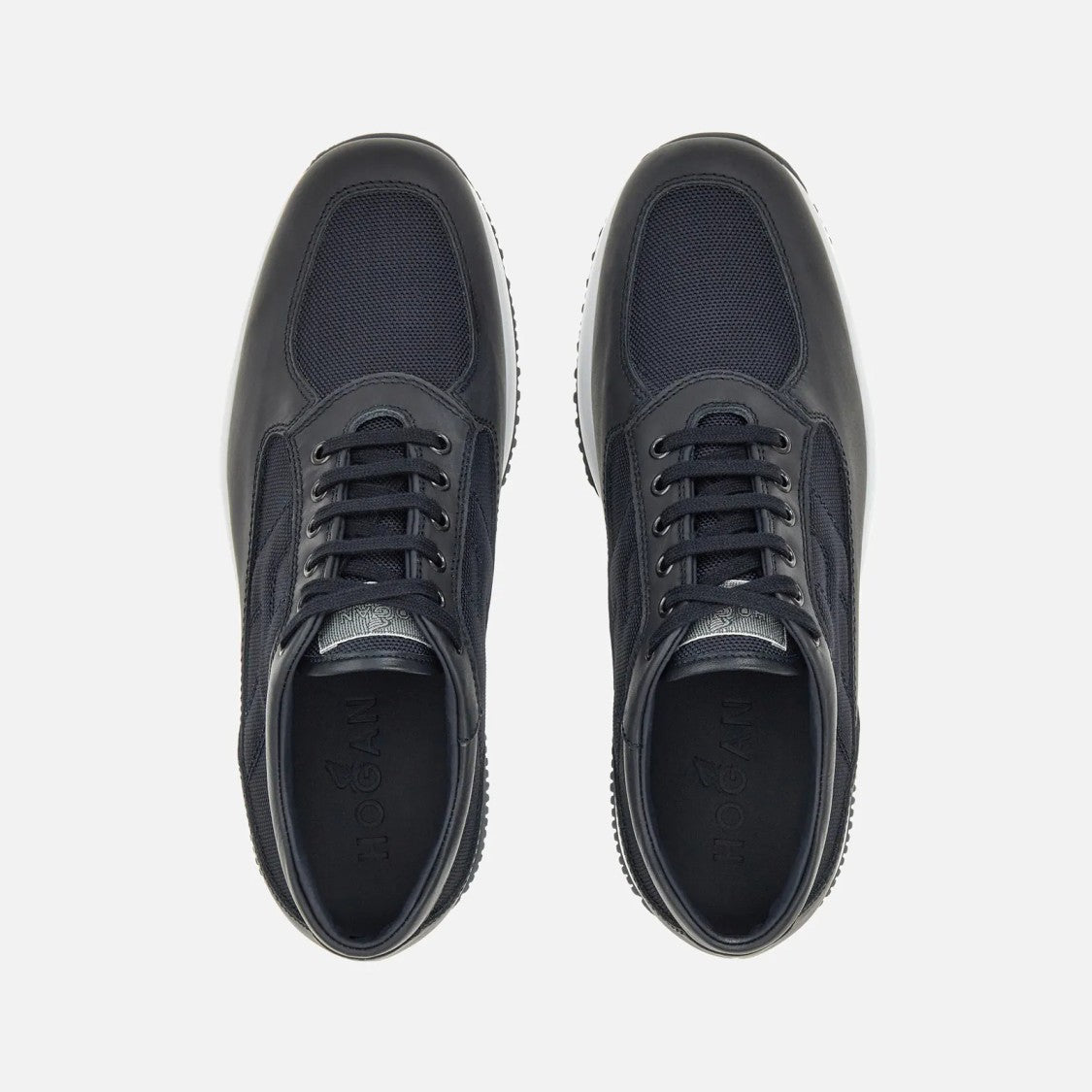 Hogan Men's Black Sneakers With Textured Overlays