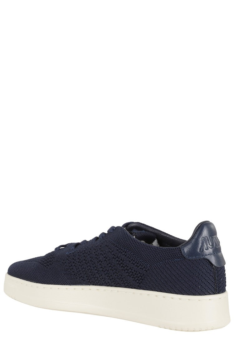 Autry Blue Easeknit Low Side-Logo Polyester Sneakers