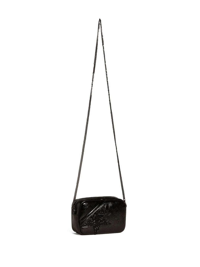 Golden Goose Compact Black Leather Bag With Embossed Star Design