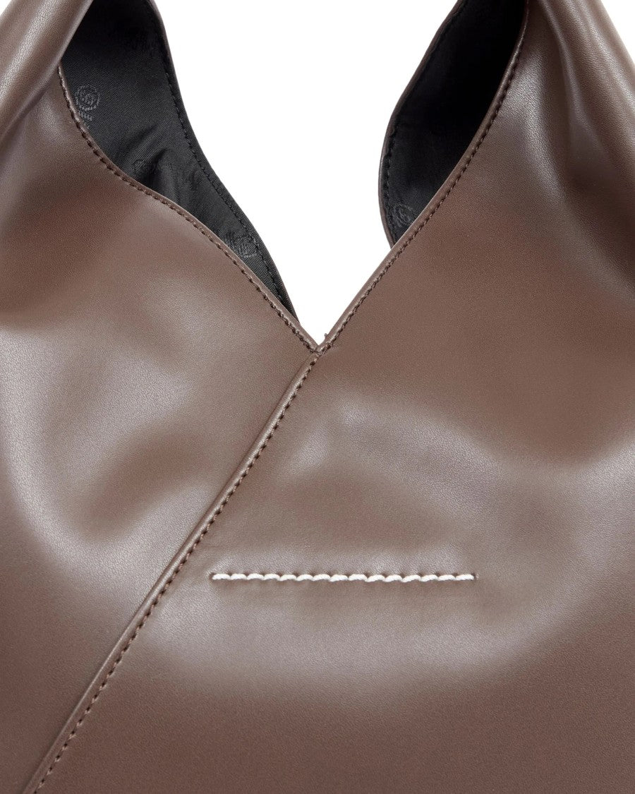 Mm6 By Maison Margiela Triangular Brown Bag With Structured Handle