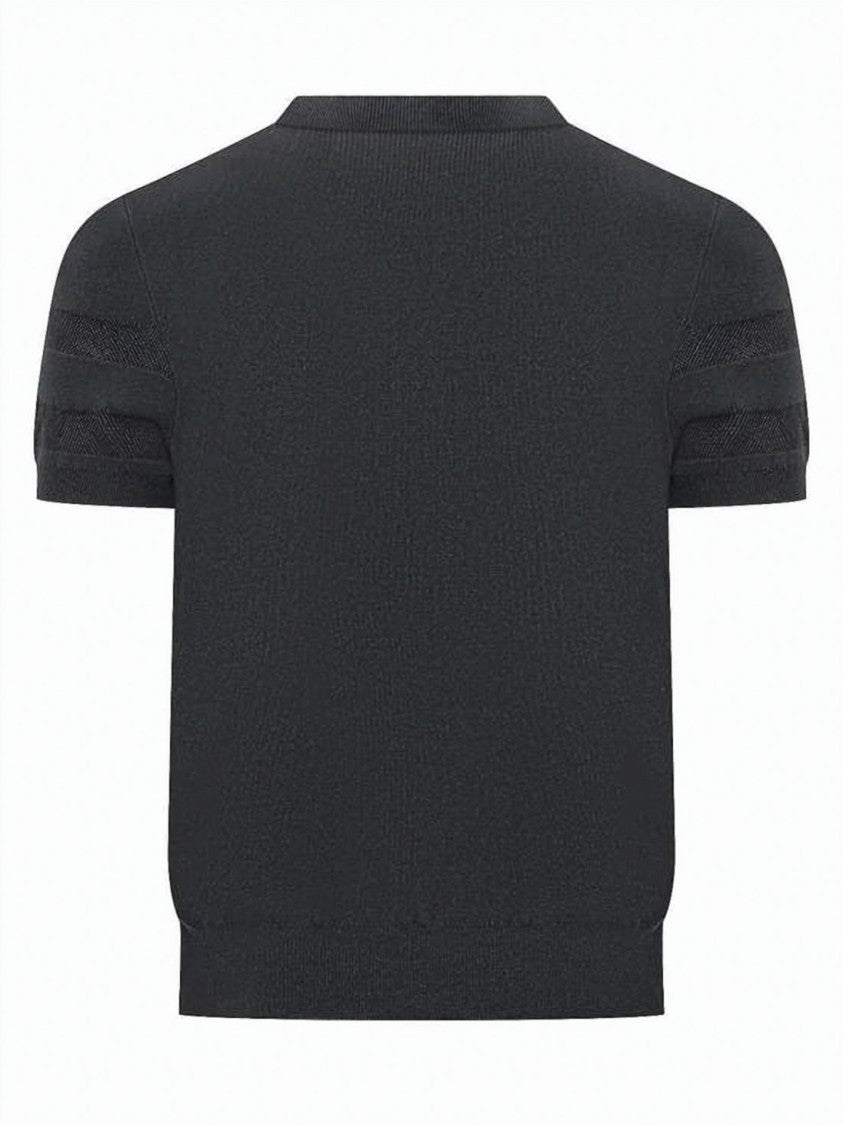 Givenchy Fitted Short-Sleeve Top With Textured Stripes